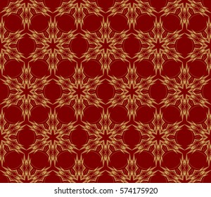 Vector seamless pattern. Geometric ornament with abstract flower. for design, wallpaper, invitation.