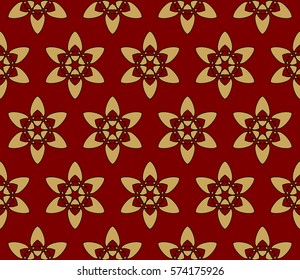 Vector seamless pattern. Geometric ornament with abstract flower. for design, wallpaper, invitation.