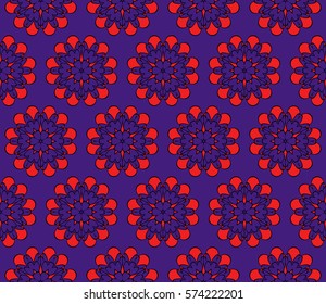 Vector seamless pattern. Geometric ornament with abstract flower. for design, wallpaper, invitation.