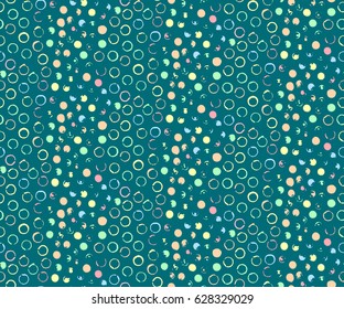 Vector seamless pattern. Geometric ornament. Cute spot background.Traces of the brush. Colorful design. Abstract backdrop. Ideal for banners, wrapping paper, textile, fabric, cover, print, wallpaper.