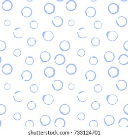 Vector seamless pattern. Geometric ornament. Cute round spot background. Traces of the brush. Abstract design. Ideal for banners, wrapping paper, textile, fabric, scrapbooking, print, wallpaper.