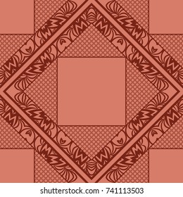 Vector seamless pattern. Geometric ornament with tribal lace element. for design, wallpaper, invitation.