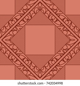 Vector seamless pattern. Geometric ornament with tribal lace element. for design, wallpaper, invitation.
