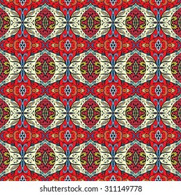 Vector seamless pattern, geometric repeating texture. Tribal ethnic arabic indian ornament.