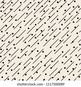 Vector seamless pattern with geometric shape line and dot