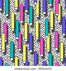 vector seamless pattern with geometric shapes. retro vintage abstract art print. fashion 80s-90s. memphis style design.  Wallpaper, cloth design, fabric, paper, cover, textile, weave, wrapping
