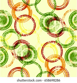 Vector Seamless Pattern.  Geometric Shapes in Grunge Style . Vintage texture.