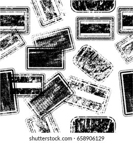 Vector Seamless Pattern.  Geometric Shapes in Grunge Style . Vintage texture.