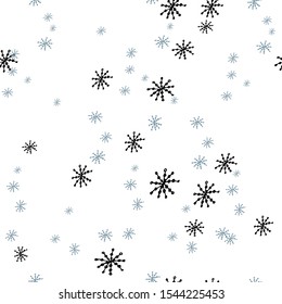Vector seamless pattern with geometric snowflakes. Good for packaging paper texture, posters, winter greeting cards, fashion design printing texture.