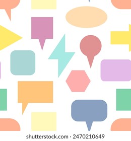 Vector seamless pattern with geometric speech bubbles. Design for wallpaper, wrapping, stationery, textile.
