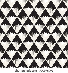 Vector seamless pattern with geometric spots. Monochrome random line streaks. Contrast repeating stylish background design