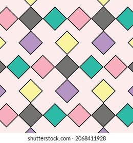Vector seamless pattern geometric square shapes tiling. Repeating minimalistic checkerboard texture. Abstract  background design.