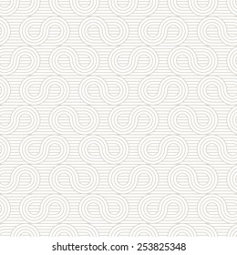 Vector seamless pattern. Geometric striped ornament. Monochrome linear winding background