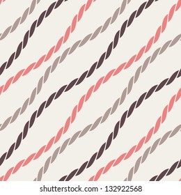 Vector seamless pattern. Geometric stylish background. Pastel texture with twisted ropes