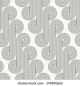Vector seamless pattern. Geometric stylish background. Rhythmic texture with linear concentric curls