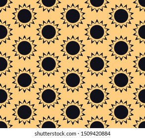 vector seamless pattern geometric sunflowers, modern design