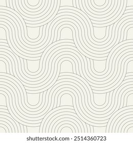Vector naadloos patroon. Geometrisch dun lineair gestreept ornament. Stijlvolle monochrome achtergrond. Lijnherhalende textuur met kronkelende linten