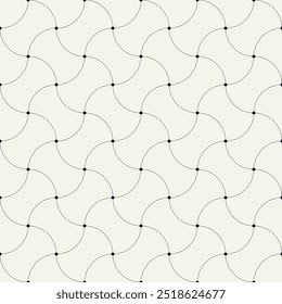 Vector seamless pattern. Geometric thin linear elements. Stylish monochrome background. Simple repeating swatch. Monochrome black ornament with concentric elements.