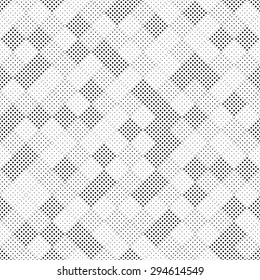 Vector seamless pattern. geometric tiles with dots of different sizes. simple background of perforated rhombus
