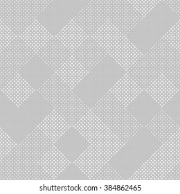 Vector seamless pattern. geometric tiles with dots of different sizes. simple background of perforated rhombus