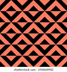 Vector seamless pattern with geometric triangle shapes tiling. Repeating minimalistic texture. Abstract monochrome background design.
