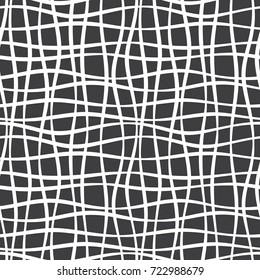 Vector seamless pattern. Geometric pattern with wavy stripes. Stylish texture with confused lines.