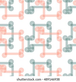 Vector seamless pattern with geometrical lines in blue and pink.