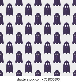 Vector seamless pattern with ghost for halloween party. Endless texture can be used for wallpaper, fills, web page,background,surface
