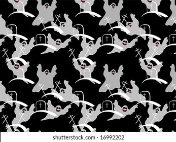 vector of seamless pattern with ghosts