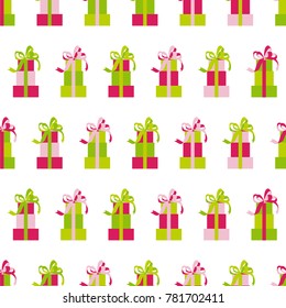Vector seamless pattern of gift box background