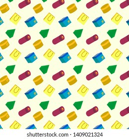 Vector seamless pattern with gift boxes. Diffrent colors minimal background.Seamless background of gift boxes. Birthday cards, wallpapers,cute gift box vector