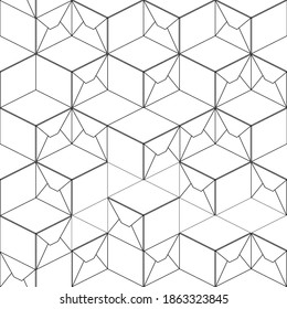 Vector seamless pattern with gift boxes. Coloring page