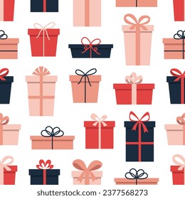 Vector seamless pattern with gift boxes