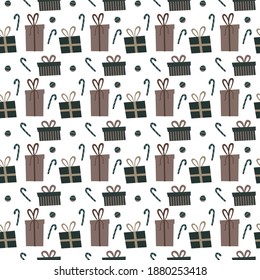Vector seamless pattern with gifts