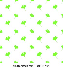 Vector seamless pattern with ginkgo biloba leaves