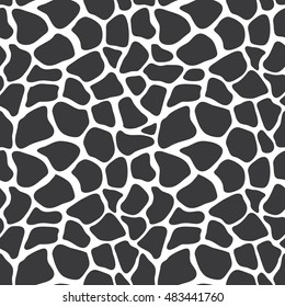 Vector seamless pattern with giraffe skin texture. Repeating giraffe background for textile design, wrapping paper, scrapbooking. Animal textile print.