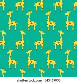 vector seamless pattern with giraffes