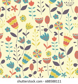 Vector seamless pattern for girl.  Ideal for cards, invitations, baby shower, party,  kindergarten, children room decoration.