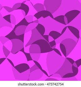 Vector seamless pattern. Glamor stylish texture. Camouflage from pink hearts.