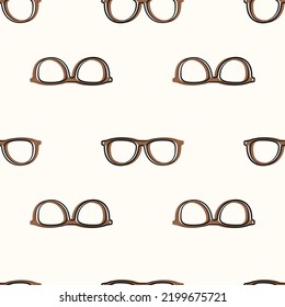 Vector seamless pattern with glasses. The background with sunglasses.