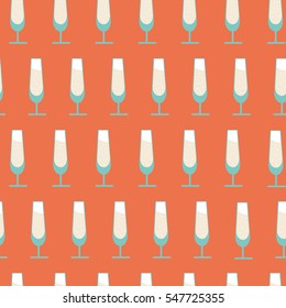 Vector seamless pattern with glasses of champagne for textile, ceramics, fabric, print, cards, wrapping