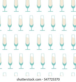 Vector seamless pattern with glasses of champagne for textile, ceramics, fabric, print, cards, wrapping