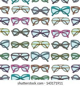 Vector seamless pattern with glasses and sunglasses