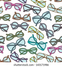 Vector seamless pattern with glasses and sunglasses