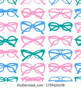 Vector seamless pattern with glasses and sunglasses