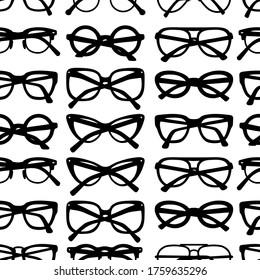 Vector seamless pattern with glasses and sunglasses