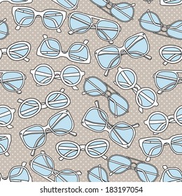 Vector seamless pattern with glasses and sunglasses