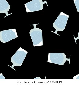 Vector seamless pattern with glasses of water for textile, ceramics, fabric, print, cards, wrapping