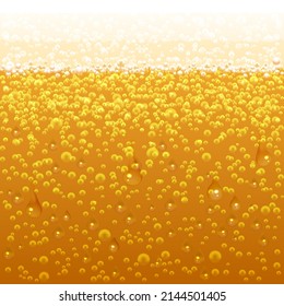 Vector Seamless pattern of gold beer bubbles. Vector illustration