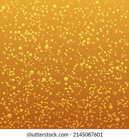 Vector Seamless pattern of gold beer bubbles. Vector illustration